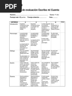 Rubrica Escritura de Cuento