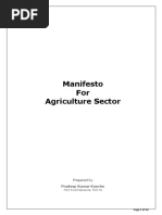 Manifesto For Agriculture Sector