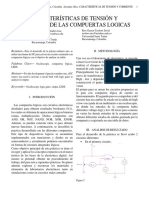 Características de Tensión y Corriente de Las Compuertas Logicas