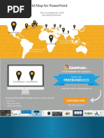 Perspective World Map For Powerpoint: This Is A Sample Text. Insert Your Desired Text Here