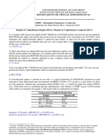 Lista 1 - Matemática Financeira e Comercial - RCS e RCC - 2019-1 PDF