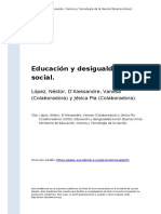 Lopez, Nestor, D'Alessandre, Vanesa ( (..) (2006) - Educacion y Desigualdad Social