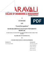 A Synposis ON "Facial Recognition" Maharashi Dayananad University Rohtak