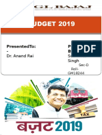 Budget 2019: Presentedto: - Presented By