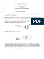 Class - X - Physics - Revison Worksheet 2 - Human Eye and Colourful World - 2018-19