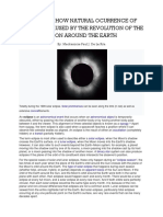 Inferring How Natural Ocurrence of Eclipse Is Caused by The Revolution of The Moon Around The Earth