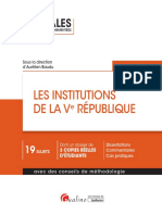 Partiels Blancs Semestre 2, 2019 - Les Institutions de La Ve République - Annales D'examen