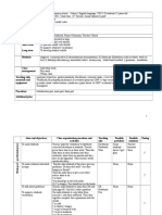 Description of Class Teaching Unit Type of Lesson