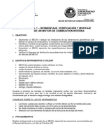 Desarrollo de La Experiencia de Desarmar e Identificar Las Partes Principales de Un Motor MECH (Chispa) .