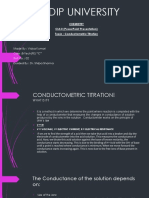 Sandip University: Chemistry Cia:3 (Powerpoint Presentation) Topic: Conductometric Titration