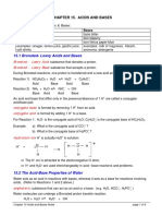 15.1 Bronsted-Lowry Acids and Bases