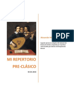 Repertorio Pre Clásico para Guitarra Clásica