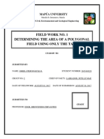 Field Work No. 1 Determining The Area of A Polygonal Field Using Only The Tape