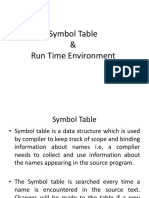 Symbol Table Run Time Environment