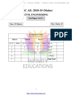 RPSC-AE (Mains) Civil Engineering 2019 Exam Questions Paper