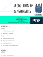 Introduction of Transformers: Instructor: Mrs. Gopika Agarwal Done By: Jivitesh Varshney (B.Tech-3rd Year) Branch-EN