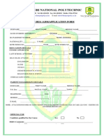 The Nyeri National Polytechnic: NNP/ Reg /Adm/Application Form