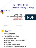 COMP 4332, RMBI 4330 Advanced Data Mining (Spring 2012) : Qiang Yang