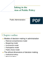 Decision Making in The Administration of Public Policy