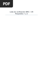 Checklist BRC v8 Requisitos 1 y 2