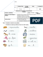 Prueba de Lenguaje 1°