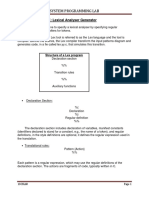 System Programming Lab: LEX: Lexical Analyser Generator