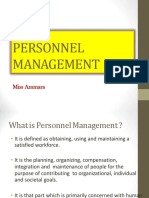 Personnel Management: Miss Ammara