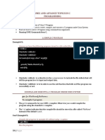 Unix and Advance Topics in C Programming: A Simple C Program