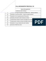 Vi Sem B.Sc. Biochemistry Practical - Vii: Experiment No. Name of The Experiment