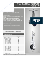 Gate Cast Steel A216 WCB Class 150 Mod. XXXXX: Pressure Temperature Ratings