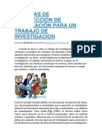 Técnicas de Recolección de Información para Un Trabajo de Investigación