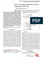 Error Rate Testing of Training Algorithm in Back Propagation Network