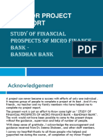 Minor Project: Study of Financial Prospects of Micro Finance Bank - Bandhan Bank