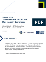 Session 14 Train Personnel On CSV and Data Integrity Compliance