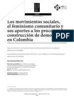 Los Movimientos Sociales, El Feminismo Comunitario y Sus Aportes A Los Procesos de Construcción de Democracia en Colombia PDF