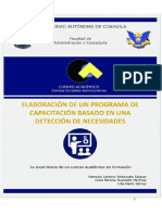 ELABORACIÓN DE UN PROGRAMA de Capacitación Basado en Una Detección de Necesidades PDF