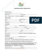 Family Membership Certificate - Application Form