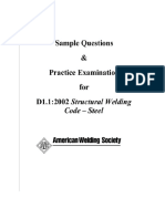 Sample Questions & Practice Examination For D1.1