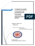 Compulsory Licence in Patent: Intellectual Property Rights