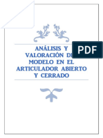 Análisis y Valoración Del Modelo en El Articulador Abierto y Cerrado