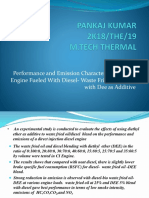 Performance and Emission Characteristics of A CI Engine Fueled With Diesel-Waste Fried Oil Blend With Dee As Additive