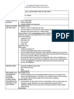 Occupational Therapy 6189 & 7440 Individual Treatment Plan and Reflection