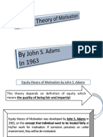 Equity Theory of Motivation