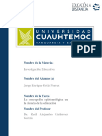 Jorge Enrique Ortiz Porras 1.1 La Epistemología en La Ciencia de La Educación