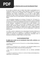 Antecedentes Históricos de La Ley de Coordinación Fiscal