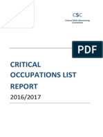 Critical Occupations List: Critical Skills Monitoring Committee