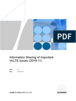 Information Sharing of Important VoLTE Issues (2016-11)