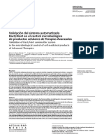 Validación Del Sistema Automatizado Bact/alert en El Control Microbiológico de Productos Celulares de Terapias Avanzadas