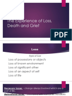 The Experience of Loss, Death and Grief