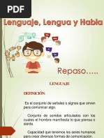 Lenguaje, Lengua y Habla